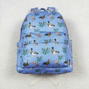 Sac À Dos Enfants - "bleu Imprimé Oiseau"