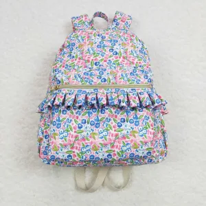 Sac À Dos Enfant Bleu - "Mimi Volant Fleuris"