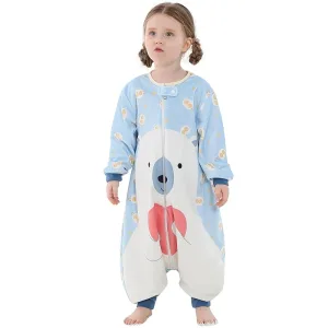 Sac De Couchage Enfant Bleu - "ours Polaire"